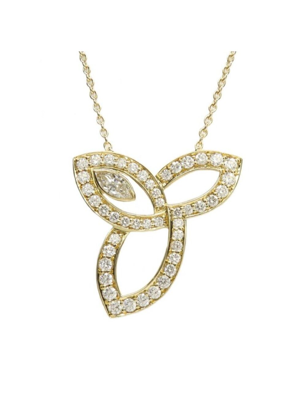 Harry Winston Pendant Lily Cluster Star Pedymqrflc 18k Diamond Polished